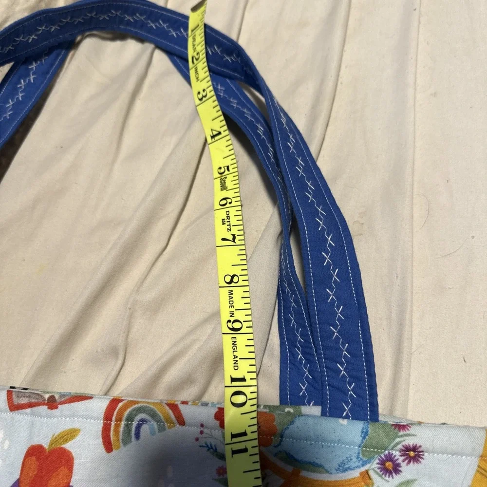 Handmade Teacher School Tote Bag Shoulder Pocket Bus Books Cotton Back To School